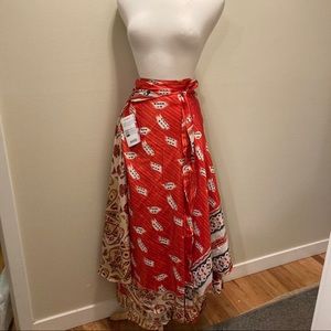 NWT Sari Silk Reversible Wrap Skirt - 22-26